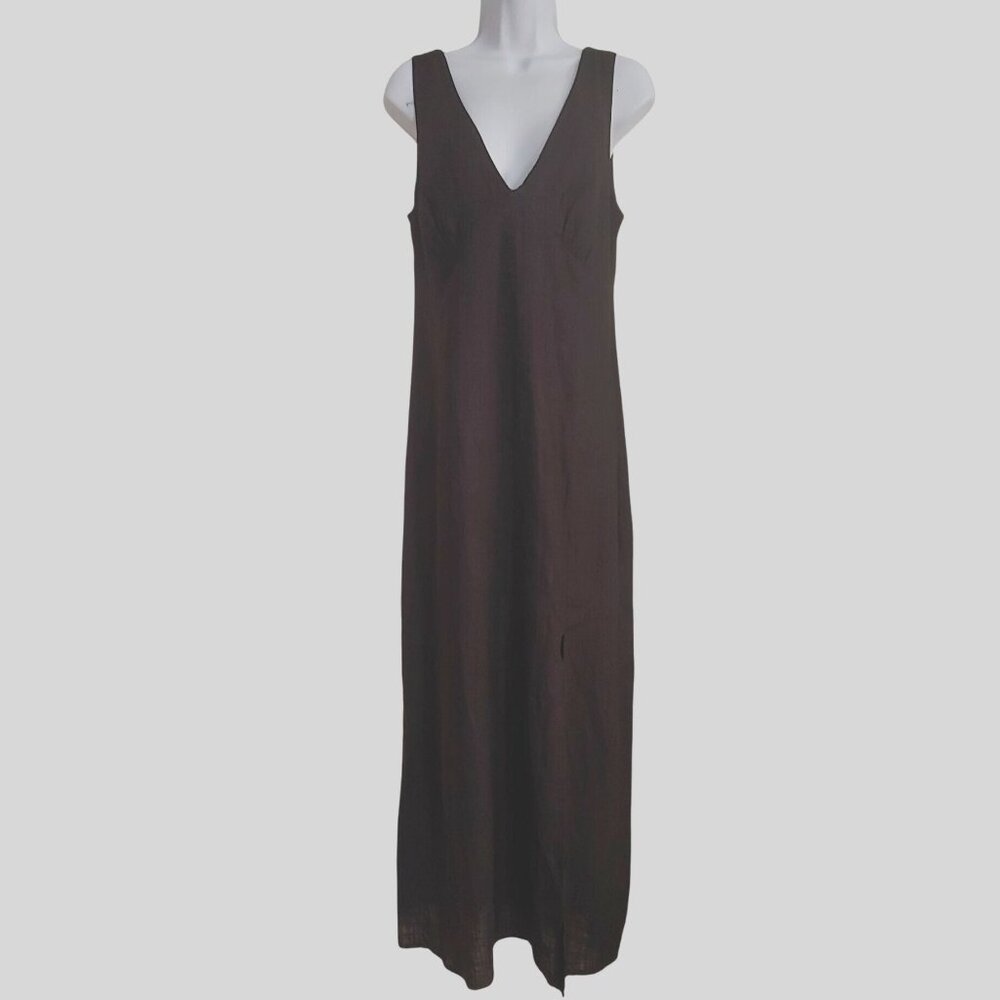 Asos Flax Blend Baby Doll Sleeveless Witchy FairyGoth Vamp Maxi Dress 8